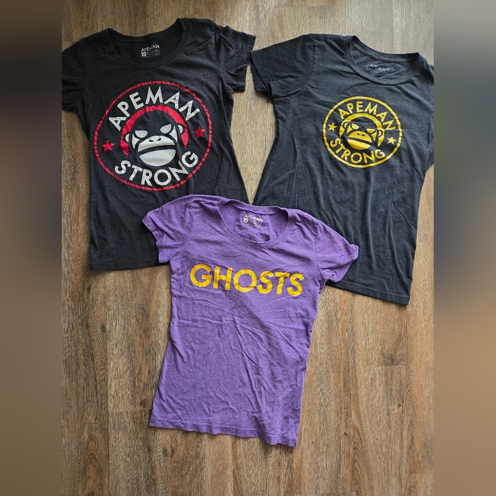 Bundle of 3 Women's Apeman Strong T-Shirts, size Medium